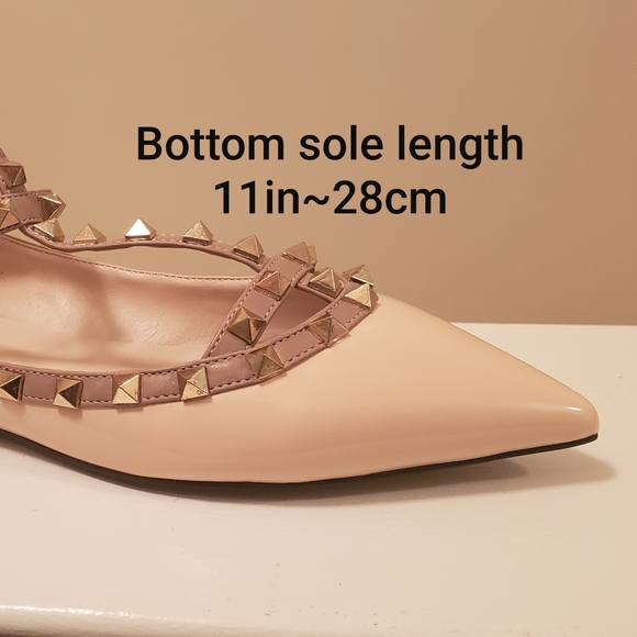 Nude/light peach studded flat - Picture 3 of 5